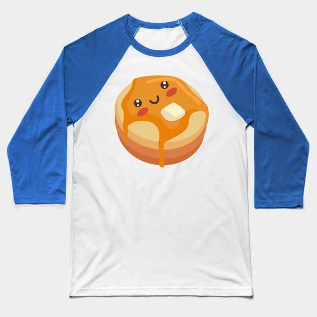 Cute Kawaii Pancakes Baseball T-Shirt by MajorCompany